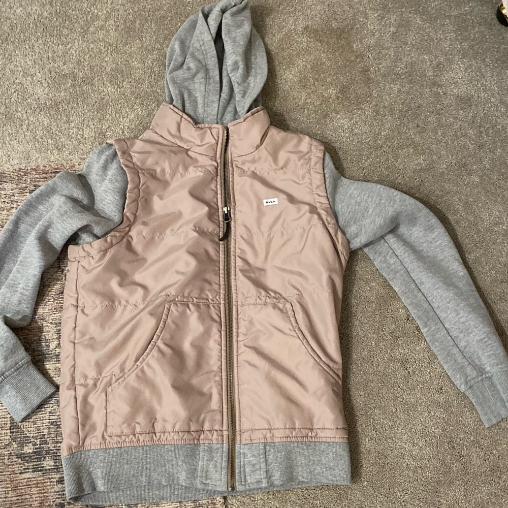 RVCA grey zip up hoodie jacket